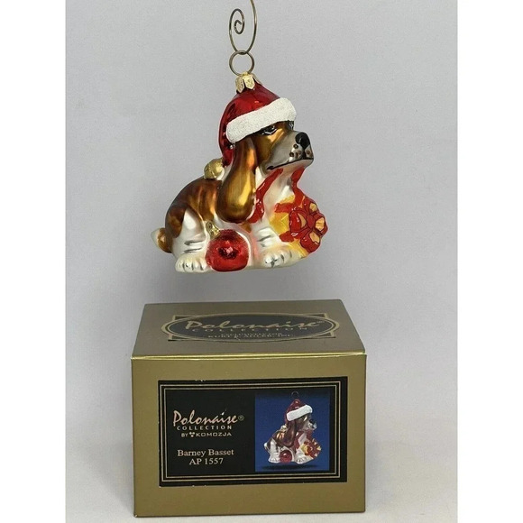 RARE Kurt Adler POLONAISE KOMOZJA BARNEY BASSET AP1557 Ornament NEW WITH BOX - Picture 1 of 16